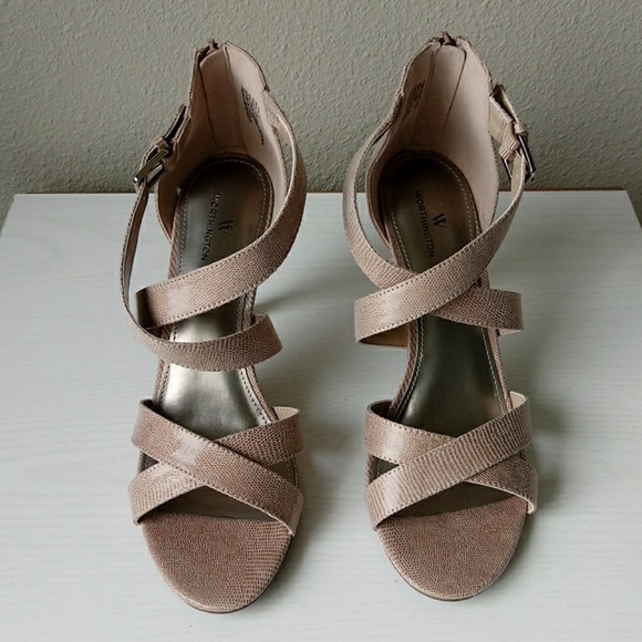 Worthington Shoes - Worthington Snakeskin Heels Taupe Size 10